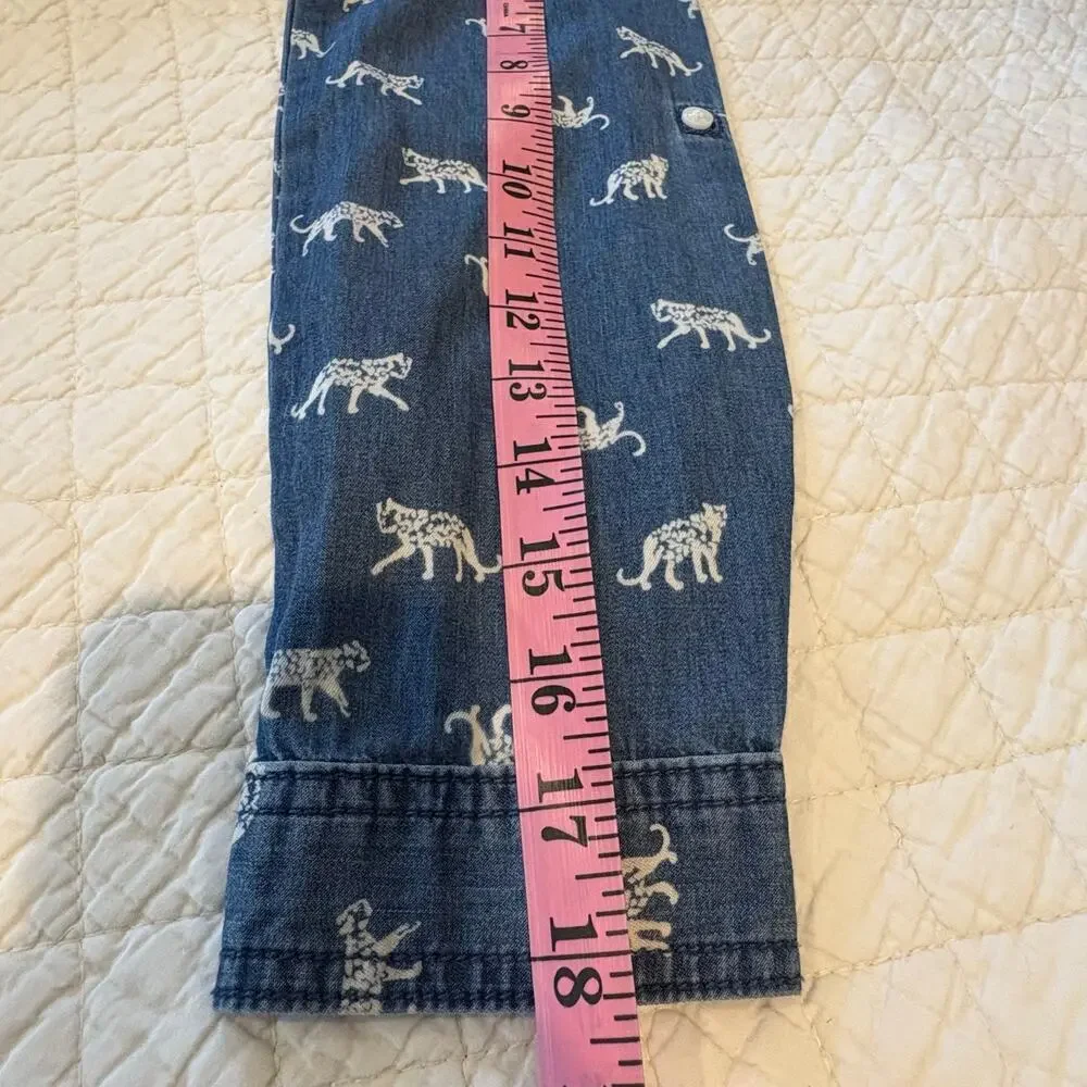 GYMBOREE Girls Denim Cheetah Chambray Tunic Sz 10 Streetwear Summer Casual Kooky